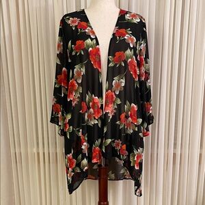 DNA Couture Black Floral Kimono Jacket
